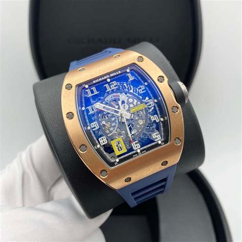 richard mille blue and gold|Richard Mille blue band.